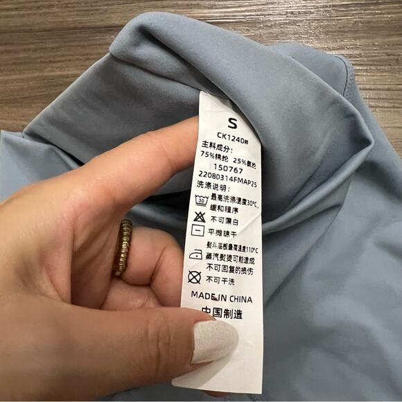 l's begin womens High waist cross cut out leggings blue sz small - Picture 6 of 7